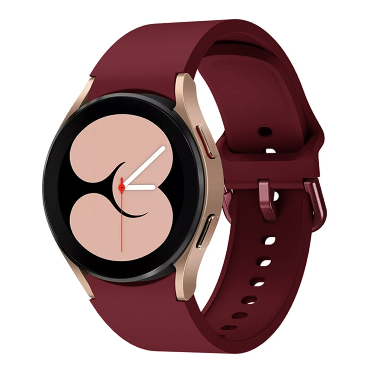 For Samsung Galaxy Watch4 Classic 42mm Universal Silicone Colorful Buckle Watch Band(Wine Red) - Watch Bands by buy2fix | Online Shopping UK | buy2fix