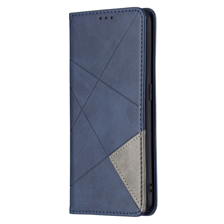 For OPPO A94 5G / F19 Pro Plus / Reno5 Z 5G Rhombus Texture Horizontal Flip Magnetic Leather Case with Holder & Card Slots(Blue) - OPPO Cases by buy2fix | Online Shopping UK | buy2fix