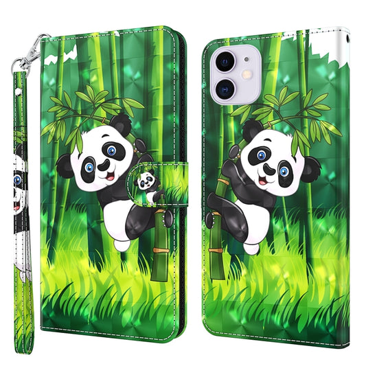 For iPhone 13 Pro Max 3D Painting Pattern Horizontal Flip TPU + PU Leather Case with Holder & Card Slots & Wallet (Panda Climbing Bamboo) - iPhone 13 Pro Max Cases by buy2fix | Online Shopping UK | buy2fix