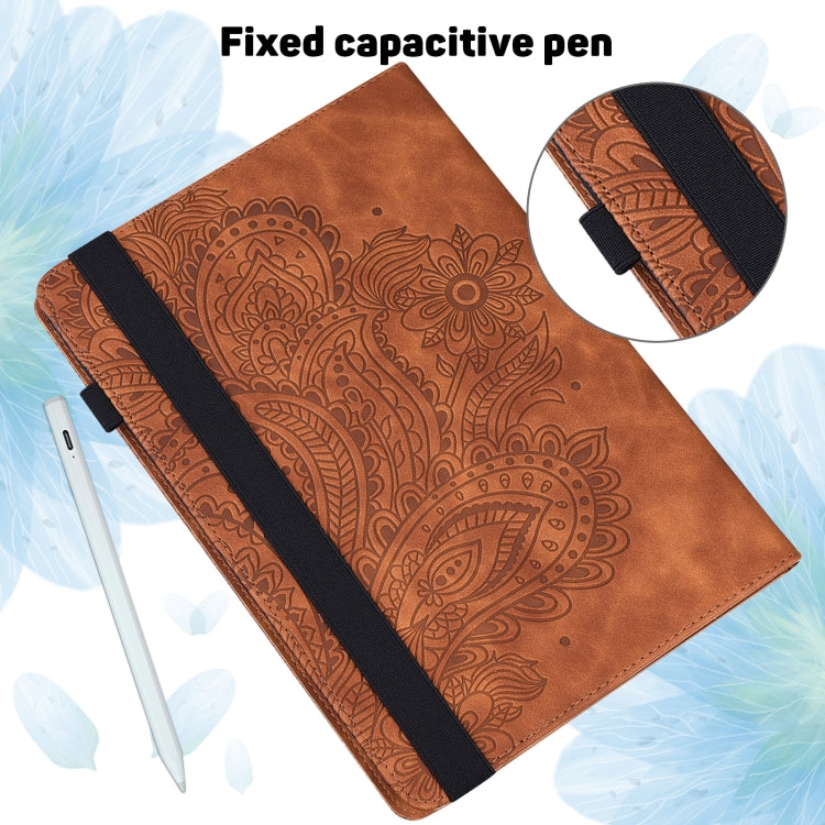 For Xiaomi Pad 5 Pro / Pad 5 Peacock Embossed Pattern TPU + PU Horizontal Flip Leather Case with Holder & Card Slots & Wallet & Sleep / Wake-up Function(Brown) - More Tablet Cases by buy2fix | Online Shopping UK | buy2fix