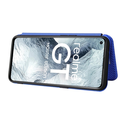 Carbon Fiber Texture Horizontal Flip TPU + PC + PU Leather Case with Card Slot For OPPO Realme GT Master(Blue) - Realme Cases by buy2fix | Online Shopping UK | buy2fix