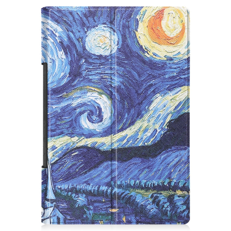 For Lenovo Yoga Tab 11 Custer Texture Coloured Drawing Pattern Horizontal Flip PU Leather Case with Holder & Sleep / Wake-up Function(Starry Sky) - Lenovo by buy2fix | Online Shopping UK | buy2fix