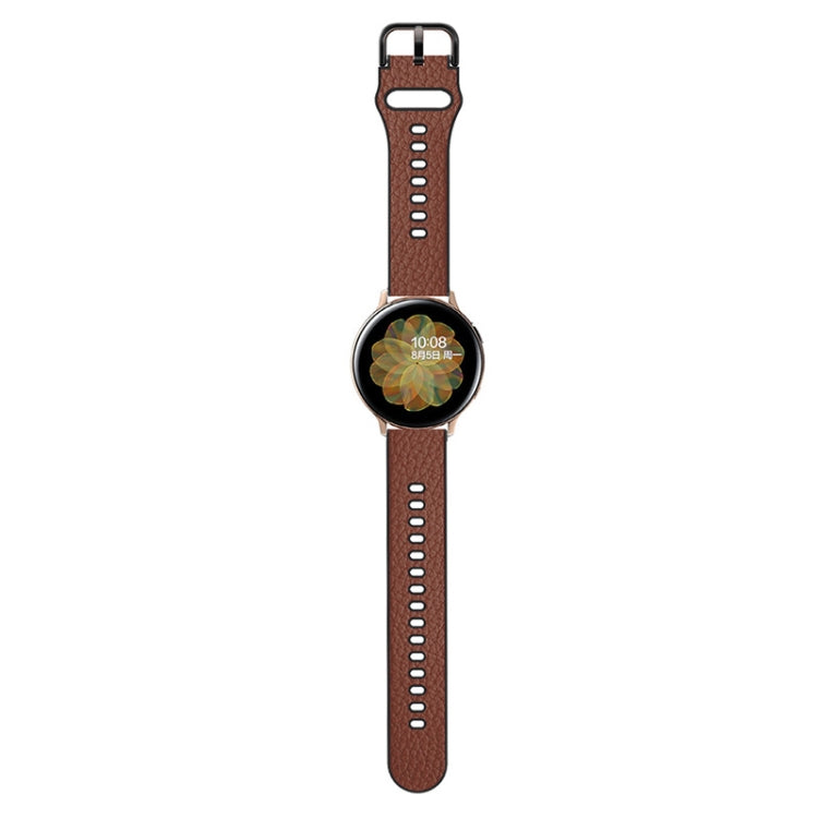 20mm Two-layer Cowhide Leather Watch Band(Brown) - Watch Bands by buy2fix | Online Shopping UK | buy2fix