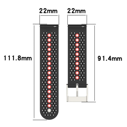 For Suunto 9 Peak Universal Colorful Hole Silicone Watch Band(Red Green) -  by buy2fix | Online Shopping UK | buy2fix