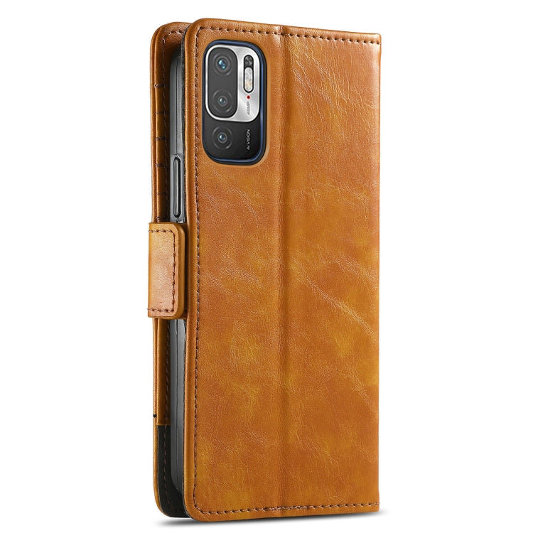 For Xiaomi Redmi Note 10 5G CaseNeo Business Splicing Dual Magnetic Buckle Horizontal Flip PU Leather Case with Holder & Card Slots & Wallet(Khaki) - Xiaomi Cases by buy2fix | Online Shopping UK | buy2fix