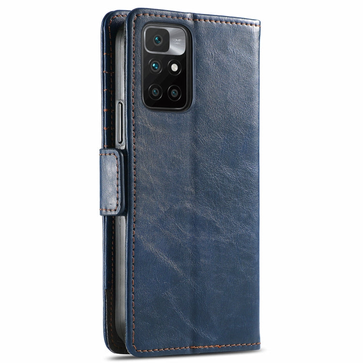 For Xiaomi Redmi 10 CaseNeo Business Splicing Dual Magnetic Buckle Horizontal Flip PU Leather Case with Holder & Card Slots & Wallet(Blue) - Xiaomi Cases by buy2fix | Online Shopping UK | buy2fix