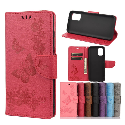 Vintage Embossed Floral Butterfly Pattern Horizontal Flip Leather Case with Card Slot & Holder & Wallet & Lanyard For Xiaomi Redmi 10(Red) - Xiaomi Cases by buy2fix | Online Shopping UK | buy2fix