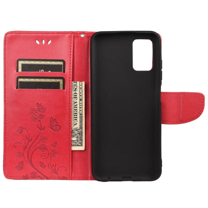 Butterfly Flower Pattern Horizontal Flip Leather Case with Holder & Card Slots & Wallet For Xiaomi Redmi 10(Red) - Xiaomi Cases by buy2fix | Online Shopping UK | buy2fix