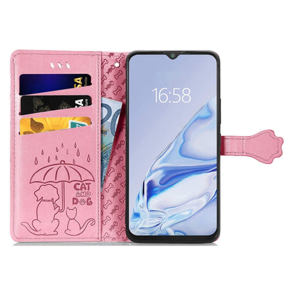 For CUBOT Note 20 Lovely Cat and Dog Embossing Pattern Horizontal Flip Leather Case , with Holder & Card Slots & Wallet & Cartoon Clasp & Lanyard(Pink) - More Brand by buy2fix | Online Shopping UK | buy2fix