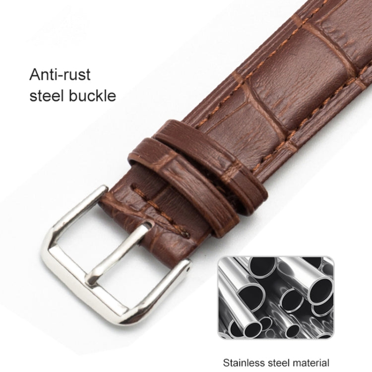 20mm Two-layer Cowhide Leather Bamboo Joint Texture Watch Band(Blue) - Watch Bands by buy2fix | Online Shopping UK | buy2fix