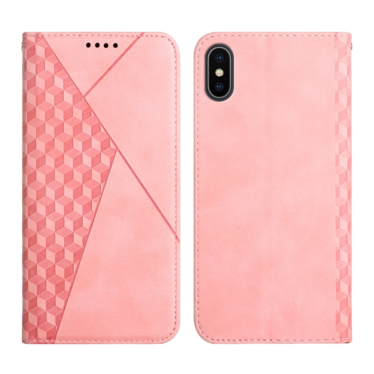 For iPhone XR Diamond Pattern Splicing Skin Feel Magnetic Horizontal Flip Leather Case with Card Slots & Holder & Wallet(Rose Gold) - More iPhone Cases by buy2fix | Online Shopping UK | buy2fix