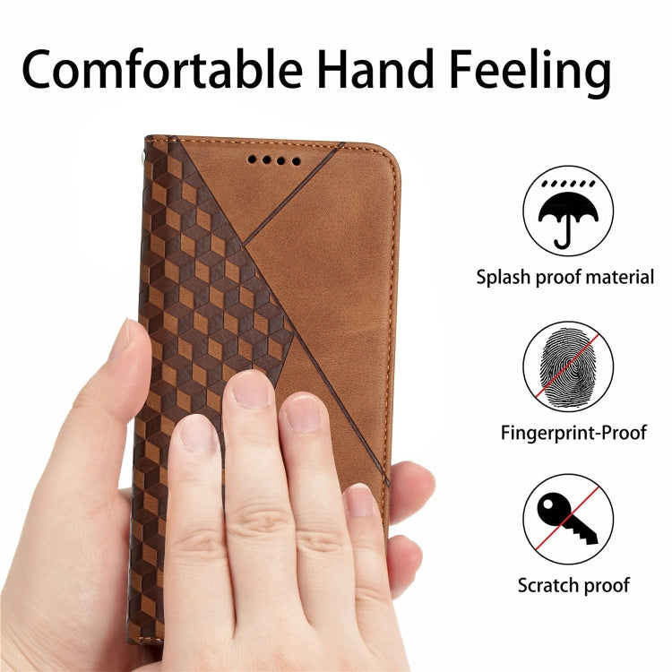 For Xiaomi Mi 11 Pro Diamond Pattern Splicing Skin Feel Magnetic Horizontal Flip Leather Case with Card Slots & Holder & Wallet(Brown) - Xiaomi Cases by buy2fix | Online Shopping UK | buy2fix