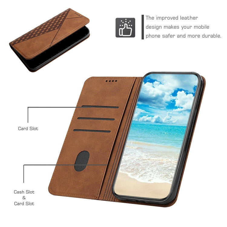 For Xiaomi Redmi Note 10 4G Diamond Pattern Splicing Skin Feel Magnetic Horizontal Flip Leather Case with Card Slots & Holder & Wallet(Brown) - Xiaomi Cases by buy2fix | Online Shopping UK | buy2fix