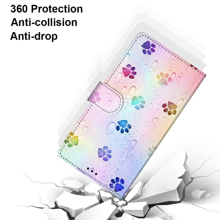 For Xiaomi Redmi 10 Coloured Drawing Cross Texture Horizontal Flip PU Leather Case with Holder & Card Slots & Wallet & Lanyard(Footprint Water Drops) - Xiaomi Cases by buy2fix | Online Shopping UK | buy2fix