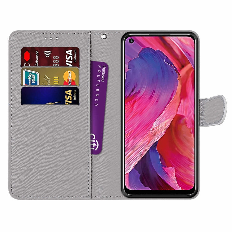 For OPPO A93 5G / A93s 5G / A54 5G / A74 5G Coloured Drawing Cross Texture Horizontal Flip PU Leather Case with Holder & Card Slots & Wallet & Lanyard(Leather Shoes Cat) - OPPO Cases by buy2fix | Online Shopping UK | buy2fix