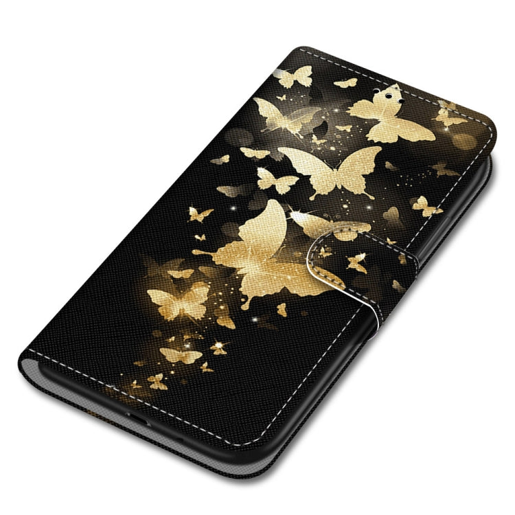 For OPPO A54 5G / A74 5G / A93 5G / A93s 5G Coloured Drawing Cross Texture Horizontal Flip PU Leather Case with Holder & Card Slots & Wallet & Lanyard(Golden Butterfly Group) - OPPO Cases by buy2fix | Online Shopping UK | buy2fix