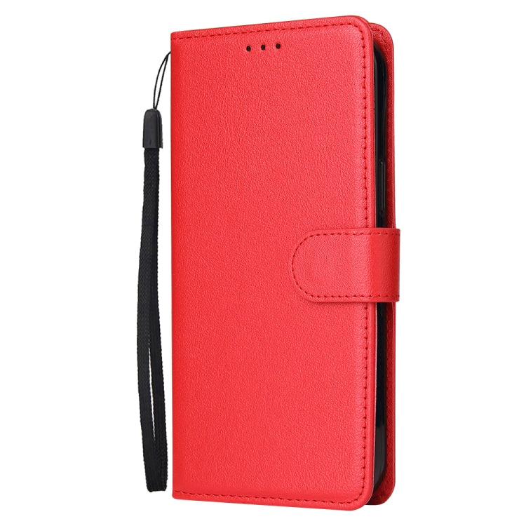 For iPhone 13 Multifunctional Horizontal Flip Leather Case, with Three Card Slot & Holder & Photo Frame & Lanyard(Red) - iPhone 13 Cases by buy2fix | Online Shopping UK | buy2fix