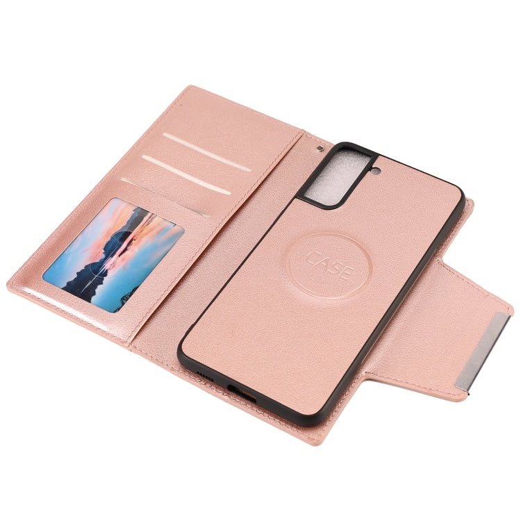 For Samsung Galaxy S21 5G Ultra-thin Separable Magnetic Horizontal Flip Leather Case with Card Slot & Wallet(Pink) - Galaxy S21 5G Cases by buy2fix | Online Shopping UK | buy2fix