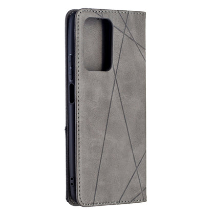 For Xiaomi Mi 11T Rhombus Texture Horizontal Flip Magnetic Leather Case with Holder & Card Slots(Grey) - Xiaomi Cases by buy2fix | Online Shopping UK | buy2fix