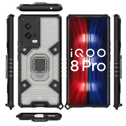 For vivo iQOO 8 Pro Space PC + TPU Ring Holder Protective Case(Grey) - vivo Cases by buy2fix | Online Shopping UK | buy2fix