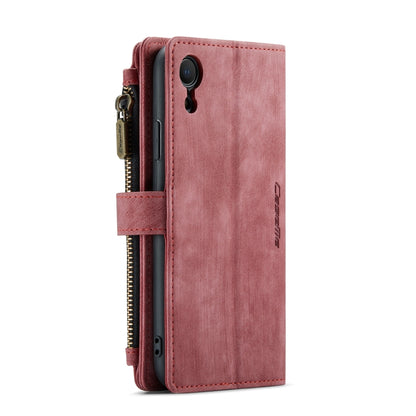 For iPhone XR CaseMe-C30 PU + TPU Multifunctional Horizontal Flip Leather Case with Holder & Card Slot & Wallet & Zipper Pocket(Red) - More iPhone Cases by CaseMe | Online Shopping UK | buy2fix