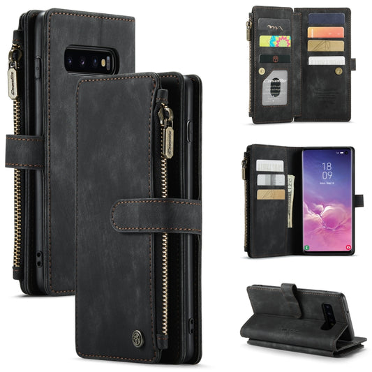 For Samsung Galaxy S10 CaseMe-C30 PU + TPU Multifunctional Horizontal Flip Leather Case with Holder & Card Slot & Wallet & Zipper Pocket(Black) - Galaxy Phone Cases by CaseMe | Online Shopping UK | buy2fix