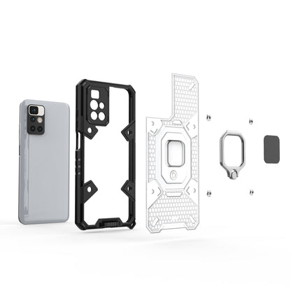 For Xiaomi Redmi 10 Space PC+TPU Shockproof Case with Ring Holder(Grey) - Xiaomi Cases by buy2fix | Online Shopping UK | buy2fix