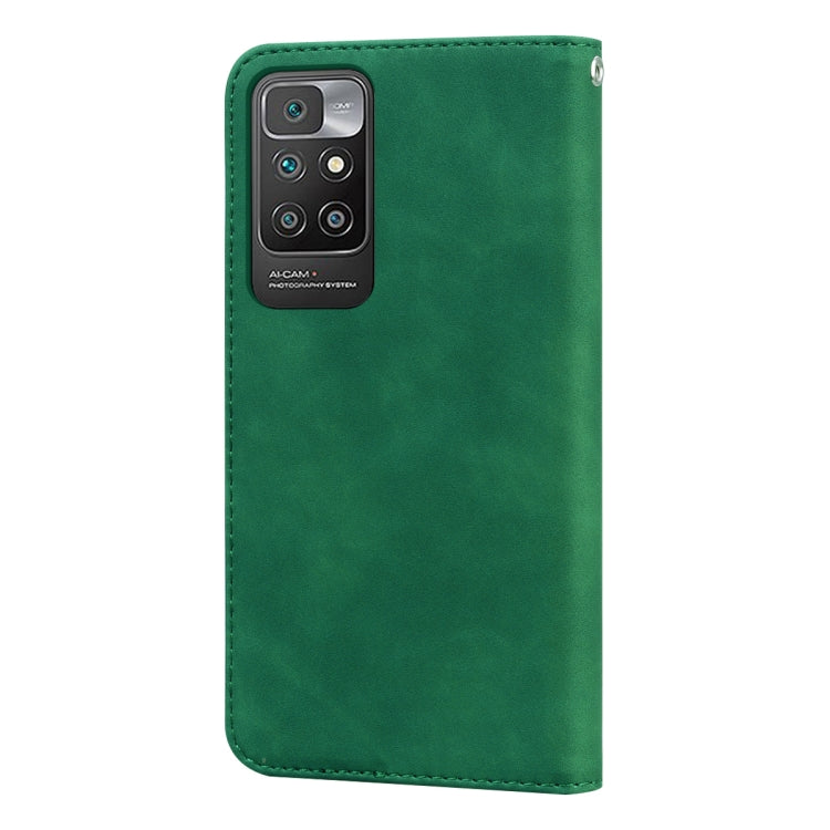 For Xiaomi Redmi 10 Frosted Business Magnetic Horizontal Flip PU Leather Case with Holder & Card Slot & Lanyard(Green) - Xiaomi Cases by buy2fix | Online Shopping UK | buy2fix