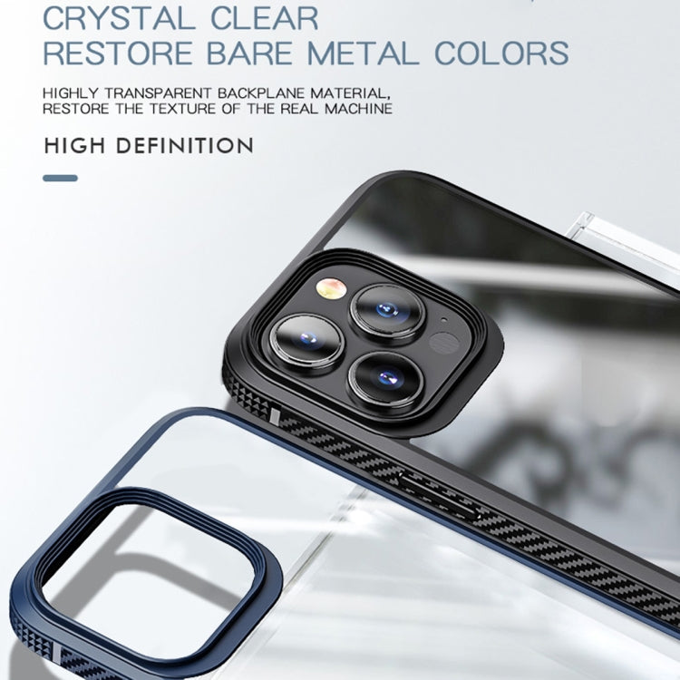 For iPhone 13 Pro Max MG Series Carbon Fiber TPU + Clear PC Four-corner Airbag Shockproof Case (Black) - iPhone 13 Pro Max Cases by buy2fix | Online Shopping UK | buy2fix