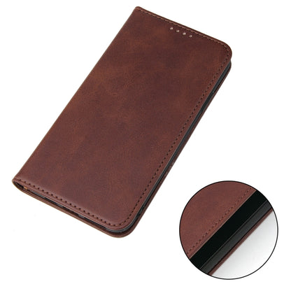 For iPhone 11 Calf Texture Magnetic Horizontal Flip Leather Case with Holder & Card Slots & Wallet (Brown) - iPhone 11 Cases by buy2fix | Online Shopping UK | buy2fix