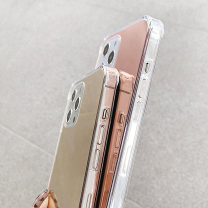 For iPhone 13 Pro TPU + Acrylic Four Drop Luxury Plating Mirror Phone Case Cover (Rose Gold) - iPhone 13 Pro Cases by buy2fix | Online Shopping UK | buy2fix