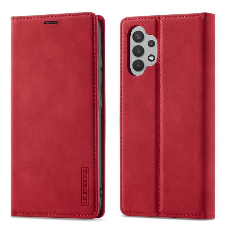 For Samsung Galaxy A32 5G LC.IMEEKE Strong Magnetism Ultra-thin Horizontal Flip Matte TPU + PU Leather Case with Holder & Card Slots & Wallet(Red) - Galaxy Phone Cases by LC.IMEEKE | Online Shopping UK | buy2fix