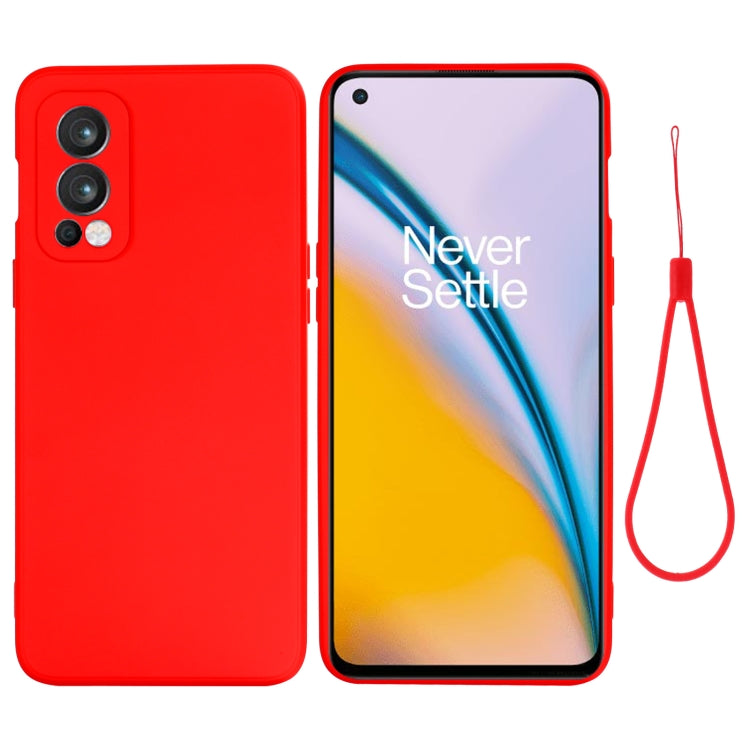 For OnePlus Nord 2 5G Solid Color Liquid Silicone Shockproof Full Coverage Protective Case(Red) - OnePlus Cases by buy2fix | Online Shopping UK | buy2fix