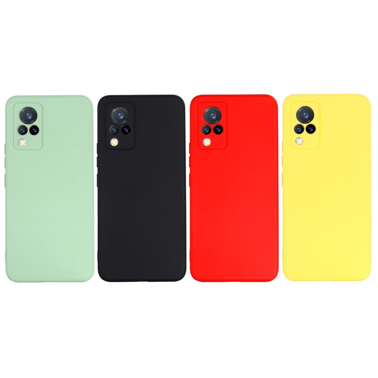 For vivo V21 5G / 4G Solid Color Liquid Silicone Shockproof Full Coverage Protective Case(Yellow) - vivo Cases by buy2fix | Online Shopping UK | buy2fix