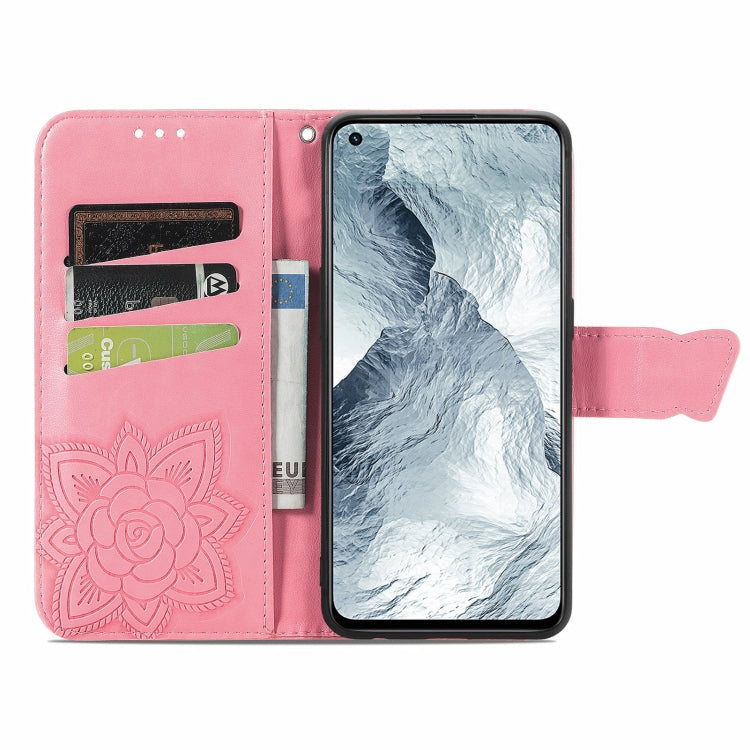 For OPPO Realme GT Master Butterfly Love Flower Embossed Horizontal Flip Leather Case with Holder & Card Slots & Wallet & Lanyard(Pink) - Realme Cases by buy2fix | Online Shopping UK | buy2fix