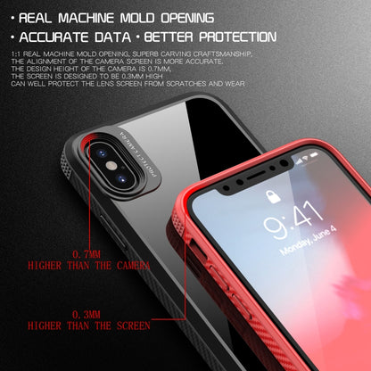 For iPhone XS Max MG Series Carbon Fiber TPU + Clear PC Four-corner Airbag Shockproof Case(Orange) - More iPhone Cases by buy2fix | Online Shopping UK | buy2fix