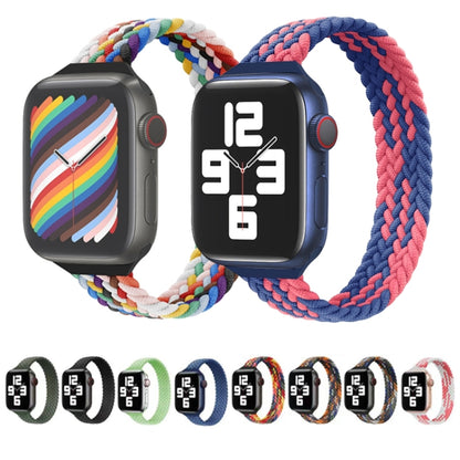 Small Waist Single Loop Nylon Braid Watch Band For Apple Watch Ultra 49mm&Watch Ultra 2 49mm / Series 9&8&7 45mm / SE 3&SE 2&6&SE&5&4 44mm / 3&2&1 42mm, Szie: XS 135mm(Cowboy Colorful) - Watch Bands by buy2fix | Online Shopping UK | buy2fix