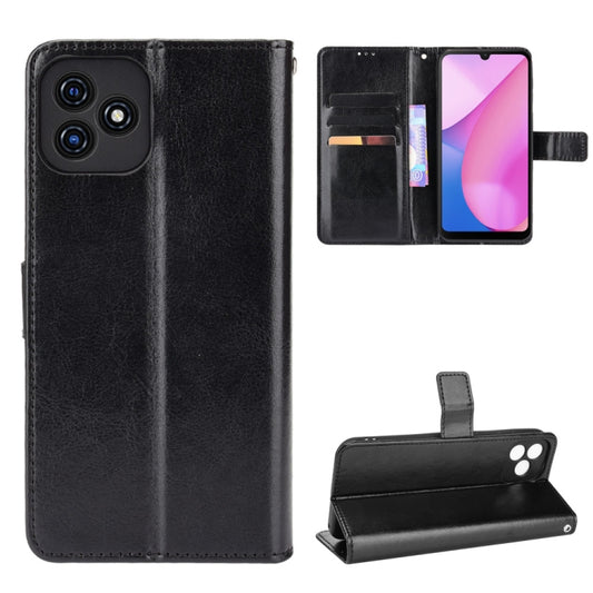 For Blackview Oscal C20 Crazy Horse Texture Horizontal Flip Leather Case with Holder & Card Slots & Lanyard(Black) - More Brand by buy2fix | Online Shopping UK | buy2fix