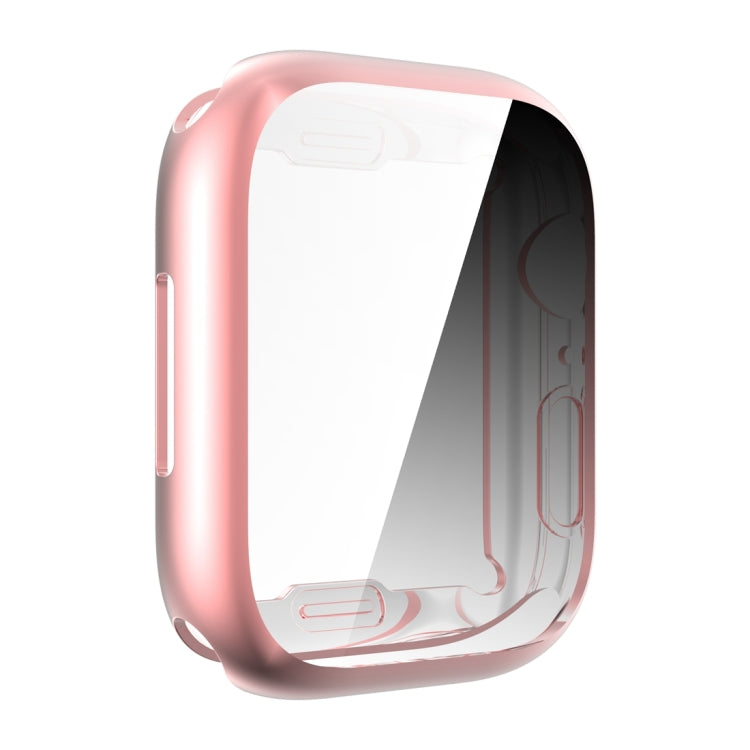 Shockproof TPU All-inclusive Electroplate Protective Case For Apple Watch Series 8 / 7 41mm(Pink) - Watch Cases by buy2fix | Online Shopping UK | buy2fix