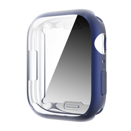 Shockproof TPU All-inclusive Electroplate Protective Case For Apple Watch Series 8 / 7 41mm(Navy Blue) - Watch Cases by buy2fix | Online Shopping UK | buy2fix