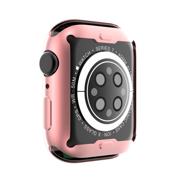 Shockproof TPU All-inclusive Electroplate Protective Case For Apple Watch Series 8 / 7 45mm(Pink) - Watch Cases by buy2fix | Online Shopping UK | buy2fix