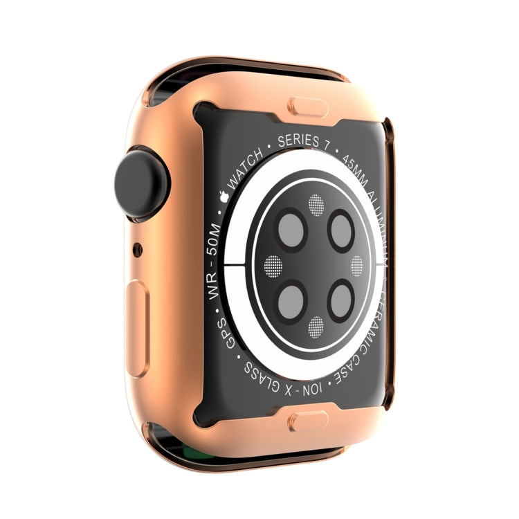 Shockproof TPU All-inclusive Electroplate Protective Case For Apple Watch Series 8 / 7 45mm(Rose Gold) - Watch Cases by buy2fix | Online Shopping UK | buy2fix