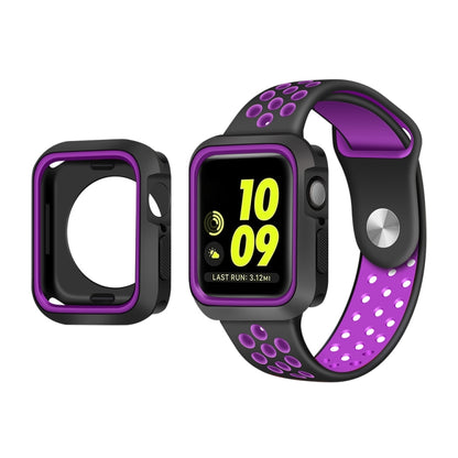 Two-color Shockproof Protective Case For Apple Watch Series 9 / 8 / 7 41mm(Purple) - Watch Cases by buy2fix | Online Shopping UK | buy2fix