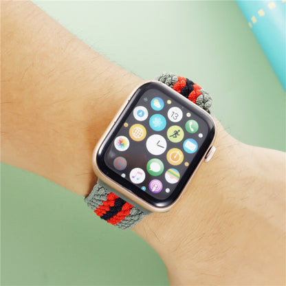 Adjustable Striped Woven Nylon Strap Watch Band For Apple Watch Ultra 49mm&Watch Ultra 2 49mm / Series 9&8&7 45mm / SE 3&SE 2&6&SE&5&4 44mm / 3&2&1 42mm(Red White Blue) - Watch Bands by buy2fix | Online Shopping UK | buy2fix