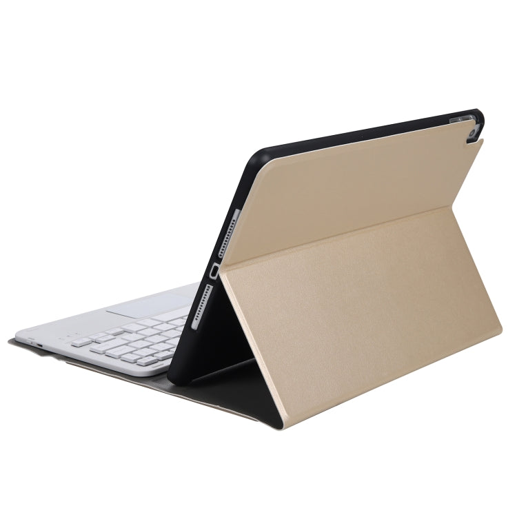 A102B-A Lambskin Texture Square Keycap Bluetooth Keyboard Leather Case with Touch Control For iPad Pro 10.5 inch / 10.2 2021 & 2020 & 2019 / Air 3(Gold) - Universal by buy2fix | Online Shopping UK | buy2fix