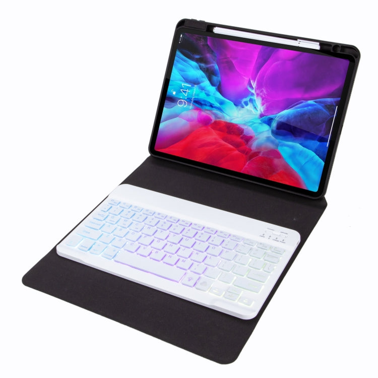 H-109S3 Tri-color Backlight Bluetooth Keyboard Leather Case with Rear Three-fold Holder For iPad Pro 11 inch 2021 & 2020 & 2018 / Air 2020 10.9(Purple) - Universal by buy2fix | Online Shopping UK | buy2fix