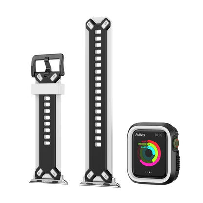 Two-color TPU Strap For Apple Watch Ultra 49mm&Watch Ultra 2 49mm / Series 9&8&7 45mm / SE 3&SE 2&6&SE&5&4 44mm / 3&2&1 42mm(Grey Black) - Watch Bands by buy2fix | Online Shopping UK | buy2fix