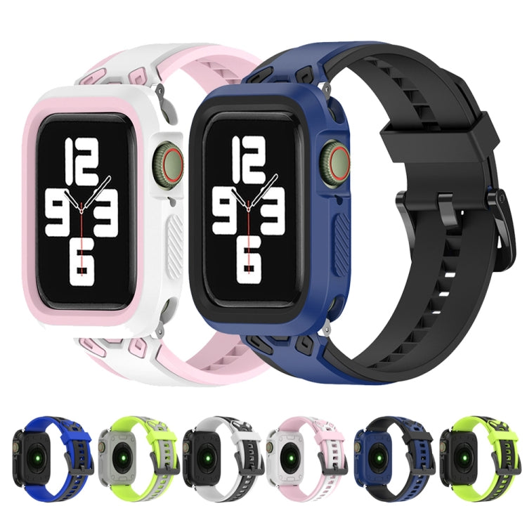 Two-color TPU Strap For Apple Watch Ultra 49mm&Watch Ultra 2 49mm / Series 9&8&7 45mm / SE 3&SE 2&6&SE&5&4 44mm / 3&2&1 42mm(Pink White) - Watch Bands by buy2fix | Online Shopping UK | buy2fix