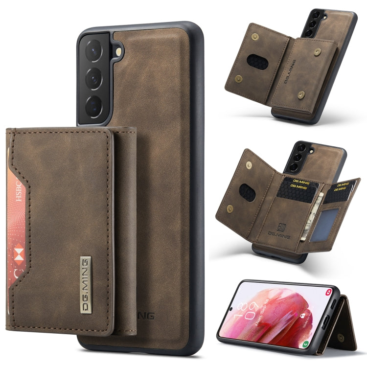 For Samsung Galaxy S22 5G DG.MING M2 Series 3-Fold Multi Card Bag Back Cover Phone Case(Coffee) - Galaxy S22 5G Cases by DG.MING | Online Shopping UK | buy2fix