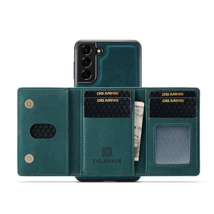 For Samsung Galaxy S22+ 5G DG.MING M2 Series 3-Fold Multi Card Bag Back Cover Phone Case(Green) - Galaxy S22+ 5G Cases by DG.MING | Online Shopping UK | buy2fix